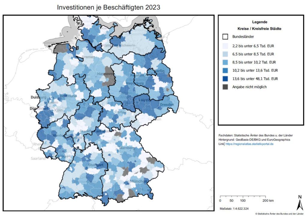 Deutschlandkarte - Investitionen 2023